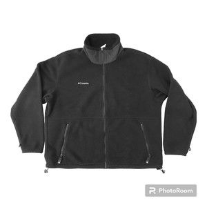 Columbia Mens Fleece Jacket XXL Black Full Zip - Works With System Parka